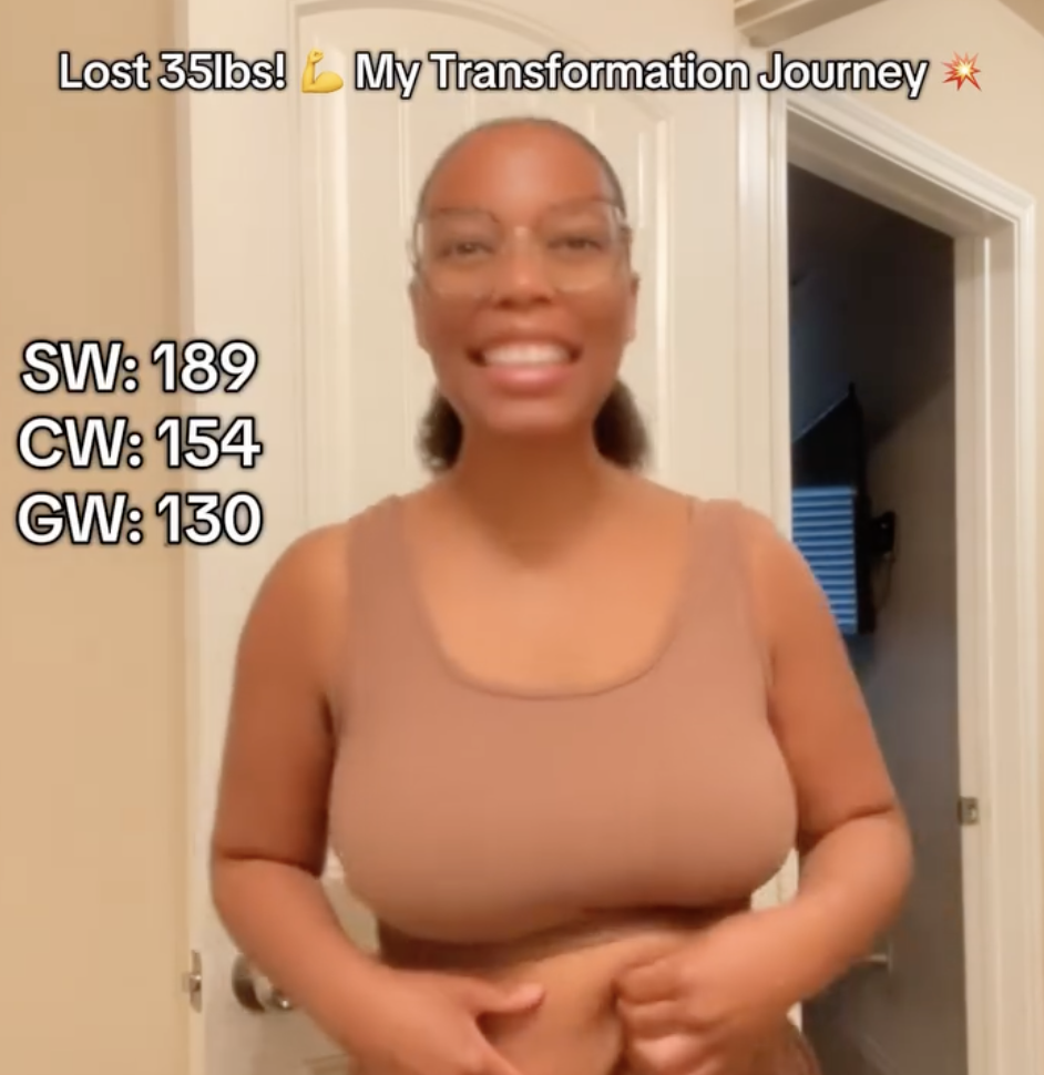 Before and after weight loss transformation at the beach